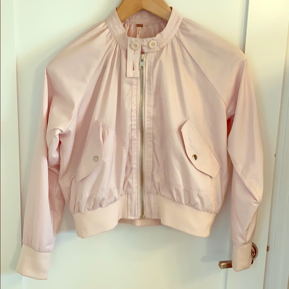 SOLD Free People Pink Midnight Bomber Jacket - Picture 2 of 7